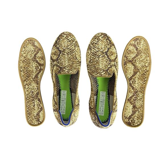 Rothy’s The Loafer Bronze Python Slip-On Flat Shoes Almond Toes Size 9.5 - Picture 6 of 9